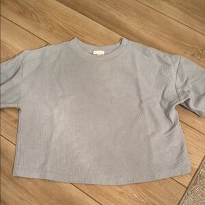 Reflex Light Blue Ribbed Short Sleeve Shirt